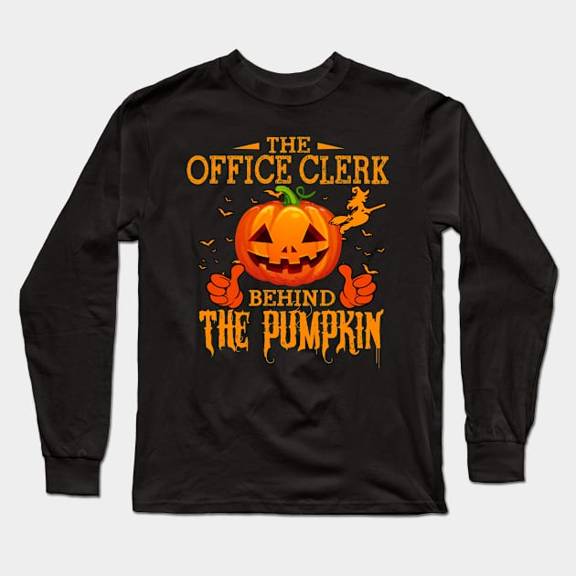 Mens The CHEF Behind The Pumpkin T shirt Funny Halloween T Shirt_OFFICE CLERK Long Sleeve T-Shirt by Sinclairmccallsavd